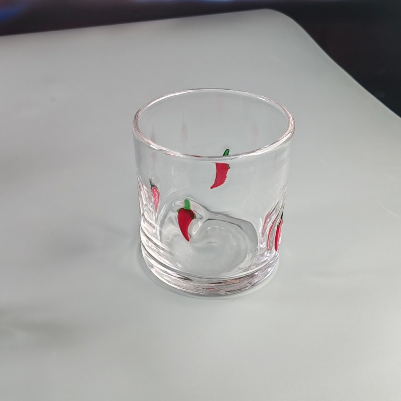 Kalite 14oz Chili Decorative DOF Glass Heart Shape Water Tumbler Glasses Mexico Rock Glass Cup for Wedding Party Gift Fabrika