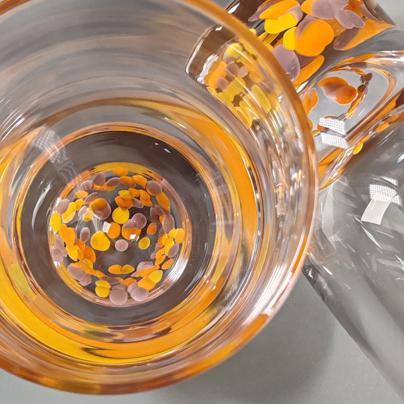 Kalite Confetti Decorative DOF Glass Handmade Crystal Tumbler Water Glasses Mexico Rock Glass Cup for Wedding Party Gift Fabrika