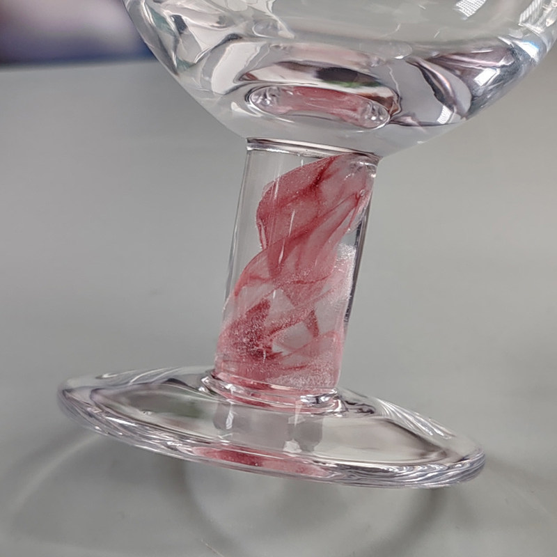 Kalite Mexican Confetti Design Elegant Water Goblets Luxury Hand Blown Confetti Cocktails Glass Cup Romantic Short Stem Wine Glasses Fabrika