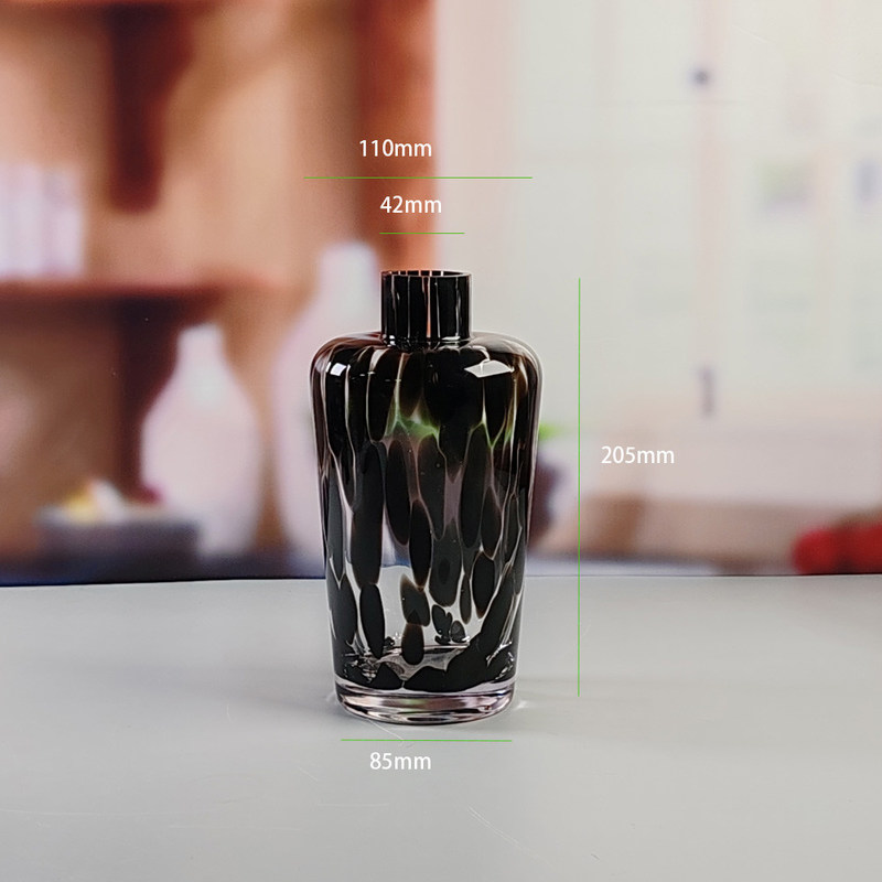 Kalite Handmade Amber Glass Vase Modern Unique Vase for Table Centerpiece Decorative Flower Vases for Home Office Wedding(S size) Fabrika