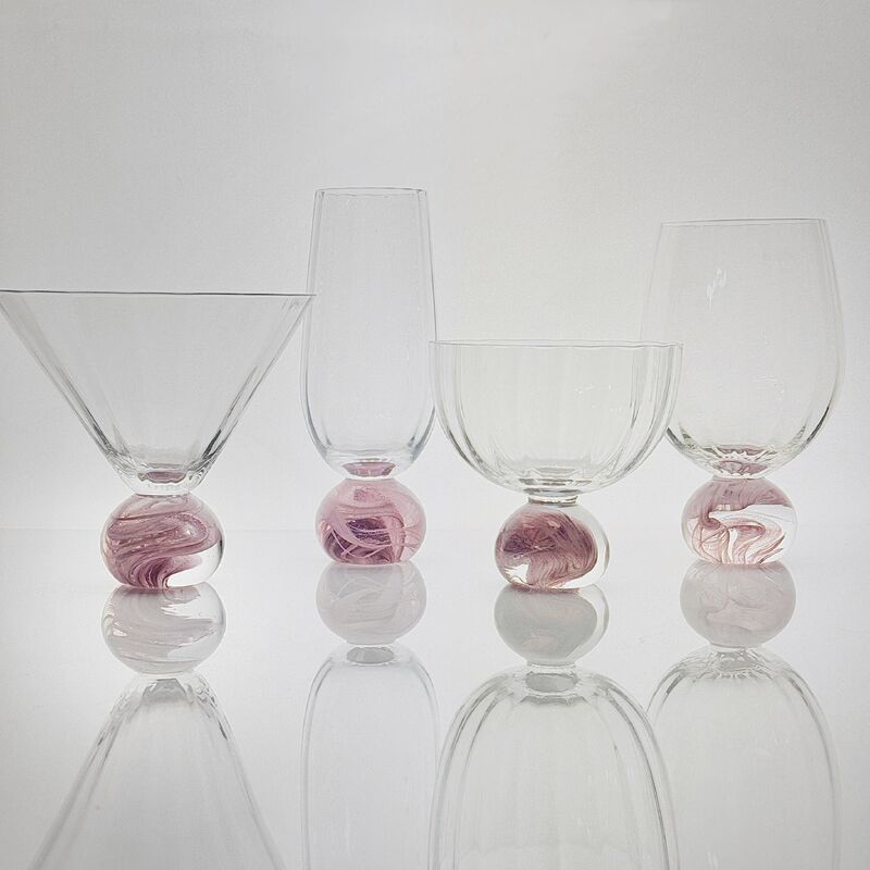 Kalite High Clarity Pink Cloud Crystal Wine Glass Set Designed for in Restaurants Bars and Wine Tasting Events Offering Superior Presentation Fabrika