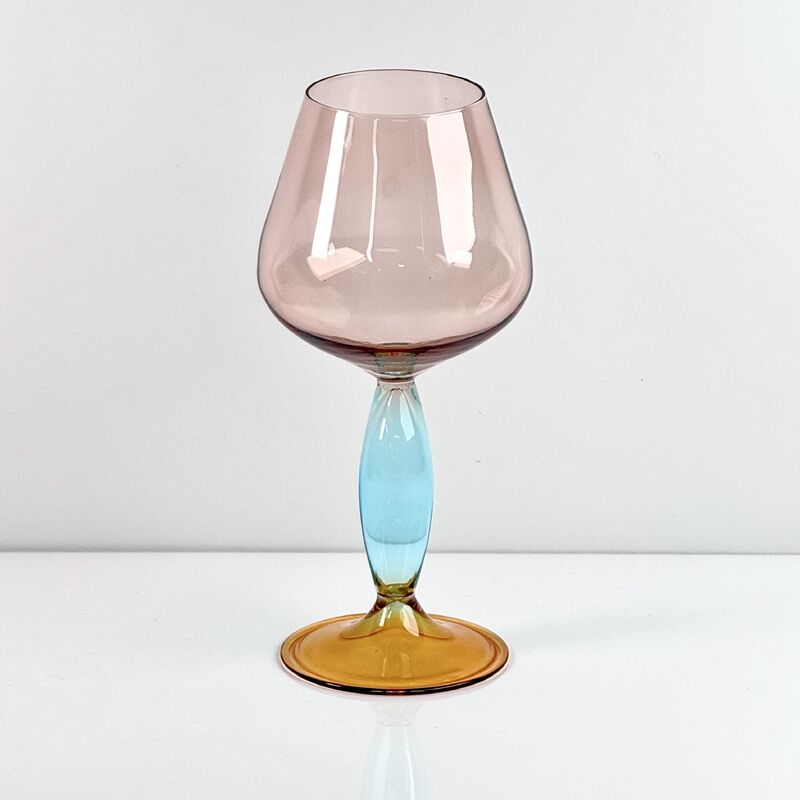 Kalite Hand-Blown Gradient Color Borosilicate Wine Glasses, Multi-Color Artistic Stem Goblets for Wine, Cocktail, Home Bar & Party Decor fabrika