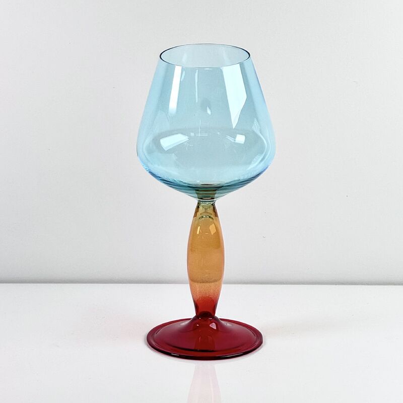 Kalite Hand-Blown Gradient Color Borosilicate Wine Glasses, Multi-Color Artistic Stem Goblets for Wine, Cocktail, Home Bar & Party Decor fabrika