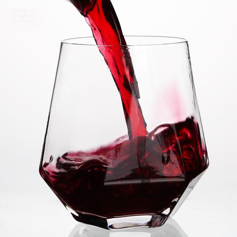 Kalite Diamond Geometric Gold Rim Crystal Glass Tumblers , Glass Drinking Cup Fabrika