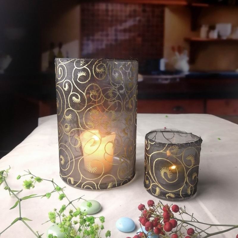 Kalite Decorative Handmade Silk Sleeve Coat Cylinder Candle Holders Fabrika