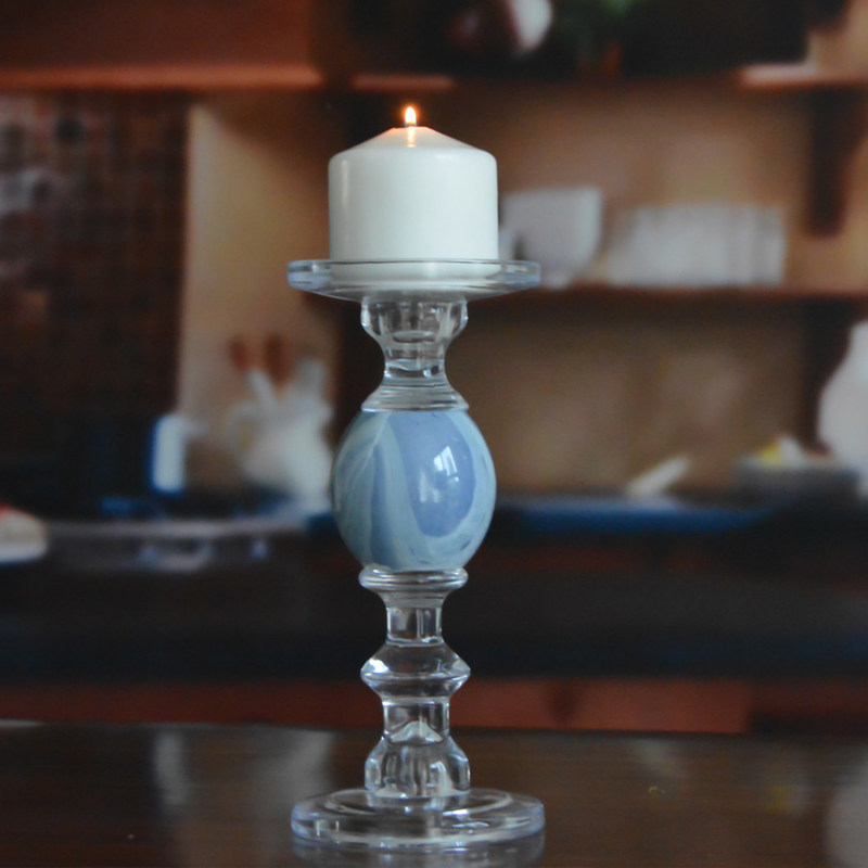Kalite Crystal 3 Size Long Stem Candle Holders With Marble Planet Fabrika