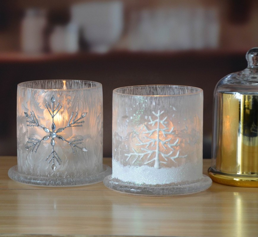 Kalite Frost Glass Candle Holders , Glass Cylinder Candle Holders For Holiday Decoration Fabrika
