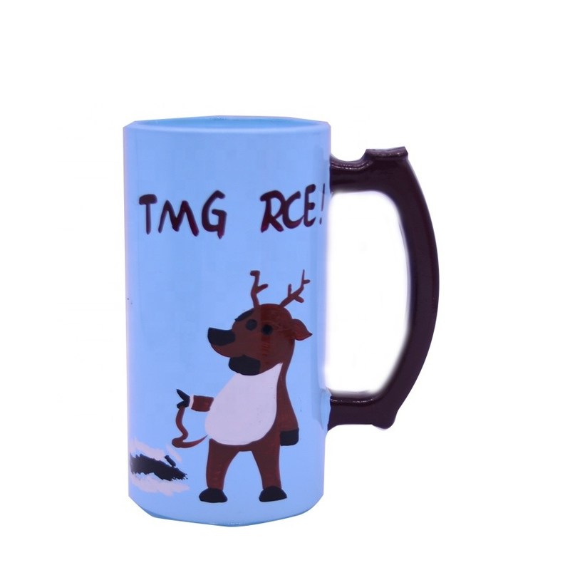 Kalite Color Decorated Steins Customize Handpainted Glass Beer Mug Fabrika