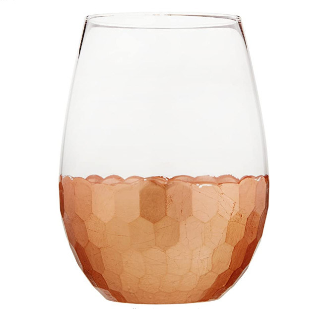 Kalite 450ml Gold Cutted Honeycomb Stemless Crystal Wine Glass Fabrika