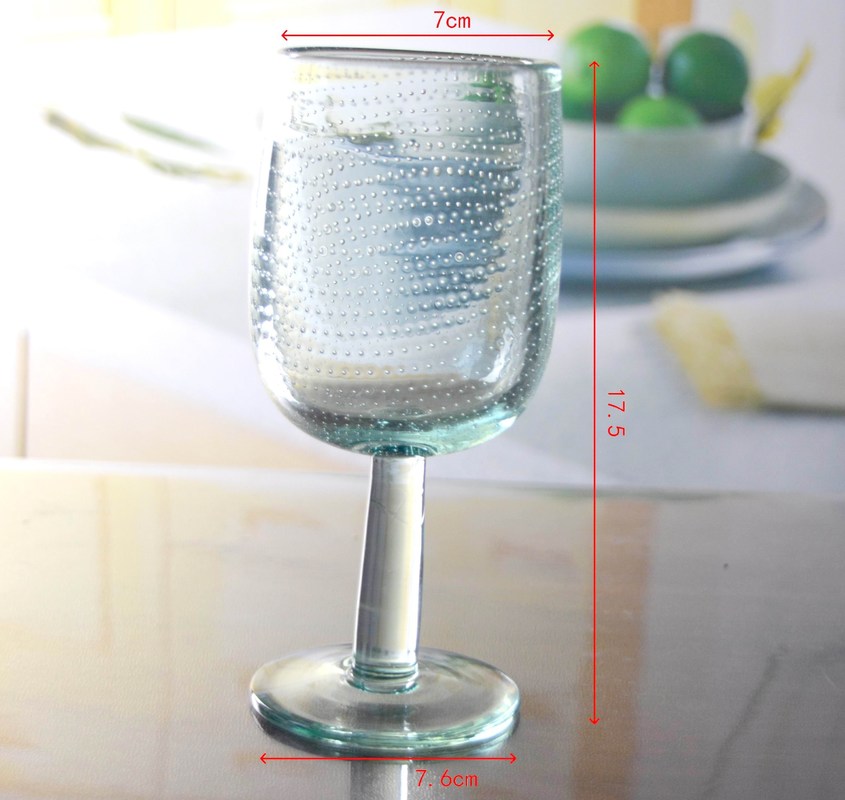 Kalite Natural Color Thick Wall 11oz Vintage Crystal Goblets With Bubbles Fabrika