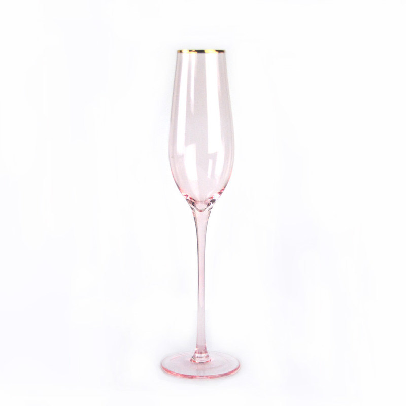 Kalite Gold Rim Pink Crystal Wine Glass For Holiday Party Fabrika