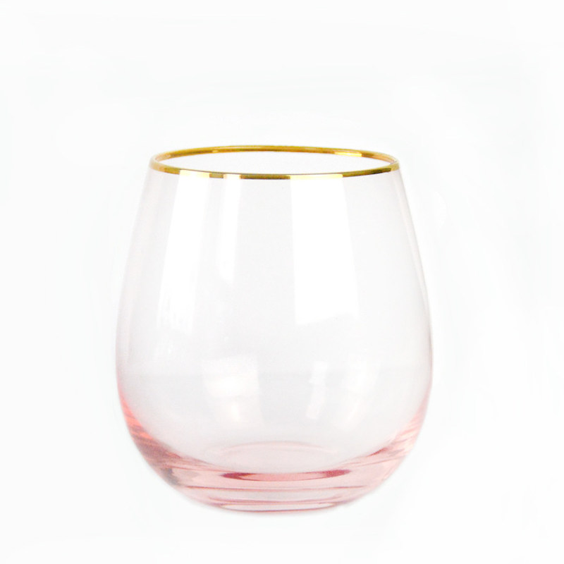 Kalite Gold Rim Pink Crystal Wine Glass For Holiday Party Fabrika