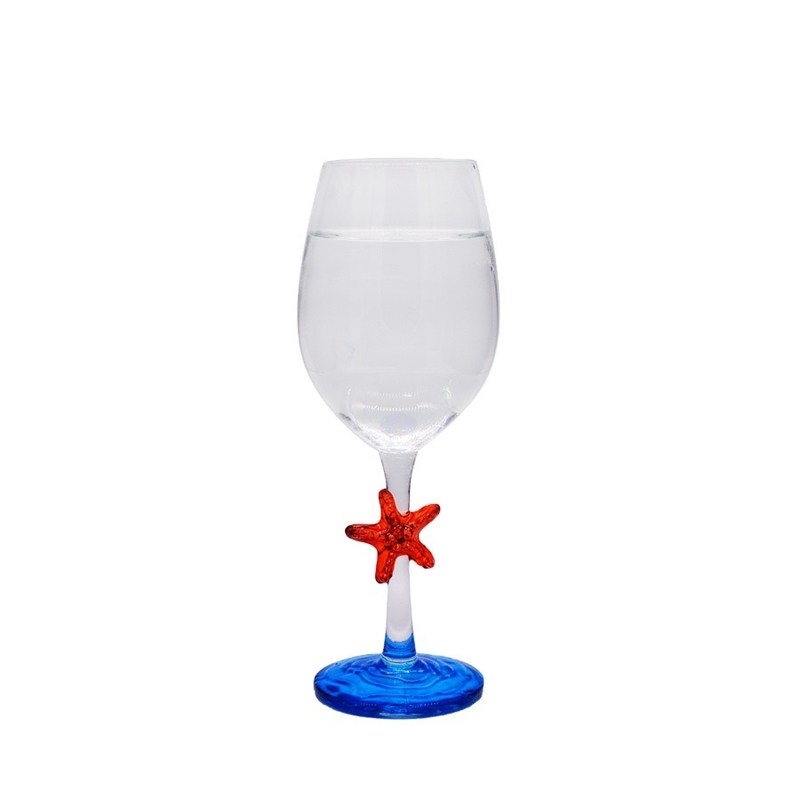 Kalite Creative Sea Animal Stem Crystal Wine Glass For Summer Holiday Fabrika