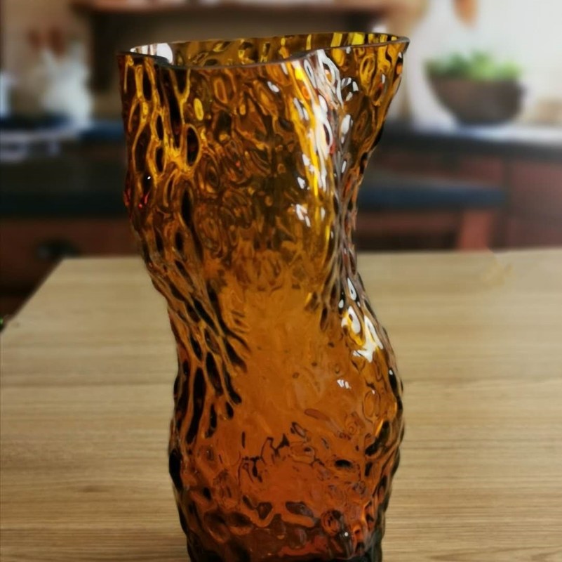 Kalite Tree Stump Shaped Customize Color Decorative Glass Vase Fabrika