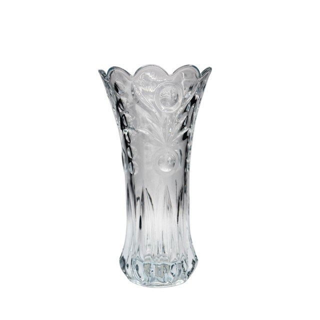 Kalite Bohemian Style Crystal Embossed Pattern Decorative Glass Vase Fabrika