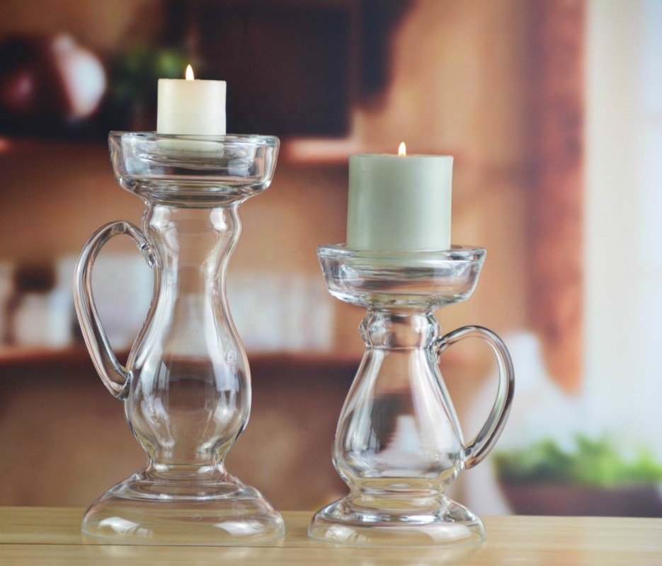 Kalite New Design Hand Blown Decorative Glass Vase With Handle Fabrika