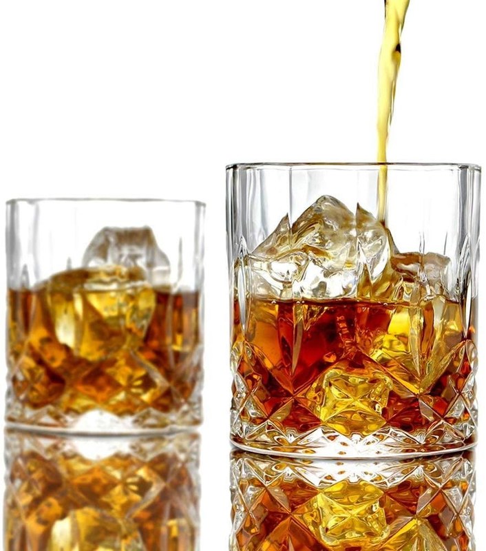 Kalite Old Fashioned Lead Free Embossed 10 Oz Whiskey Glasses , Whiskey Tasting Glasses Fabrika