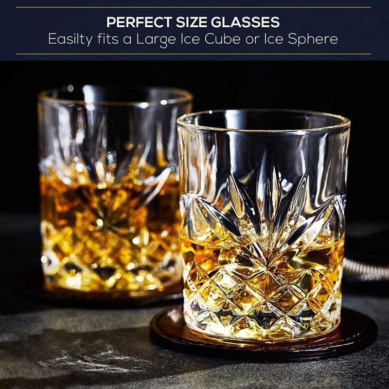 Kalite Old Fashioned Lead Free Embossed 10 Oz Whiskey Glasses , Whiskey Tasting Glasses Fabrika