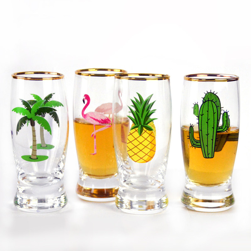 Kalite Color Decal Printed Unique Shot Glasses Fabrika
