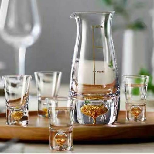 Kalite Gold Foil Bottom Shot Glass Set Fabrika