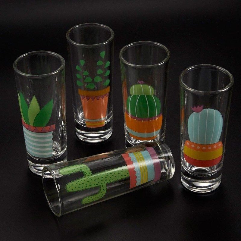 Kalite Colorful Print Unique Shot Glasses For Tequila Fiesta Fabrika