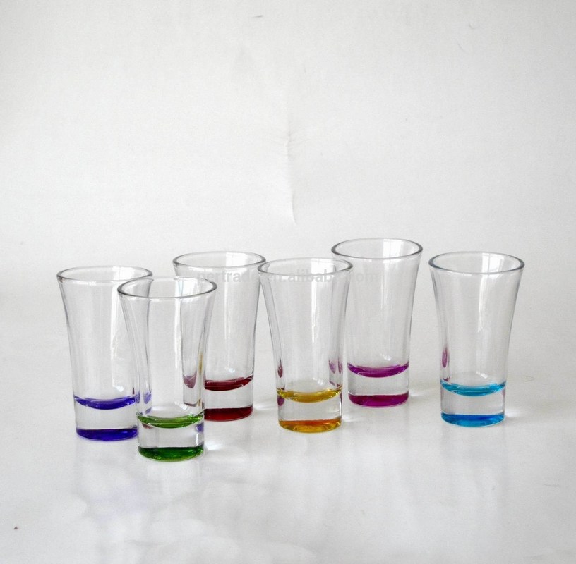 Kalite Handpainted Rainbowl Bottom Crystal Shot Glasses For Pub Fabrika