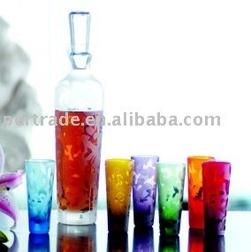Kalite Round Shape 6 Color Unique Shot Glass Set For Vodka Fabrika