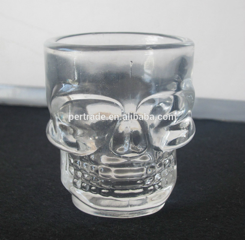 Kalite Machine Made Embossed Skull 1.5 Oz Shot Glasses Fabrika