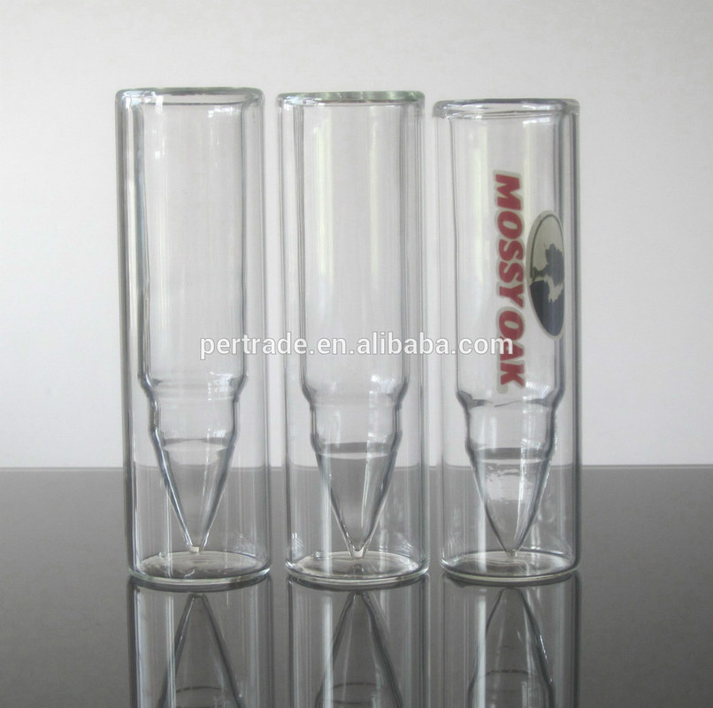 Kalite Bullet Shaped Double Wall 45ml Unique Shot Glasses Fabrika