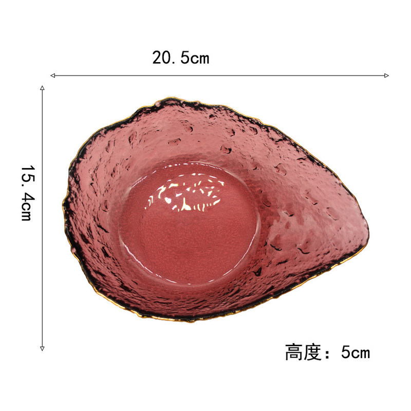 Kalite Irregular shaped Colored Creative Glass Charger Plates Fabrika