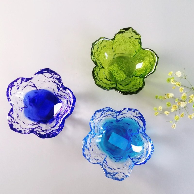 Kalite Ins Cherry Blossom Glass Sauce Plates For Dinner Table Fabrika