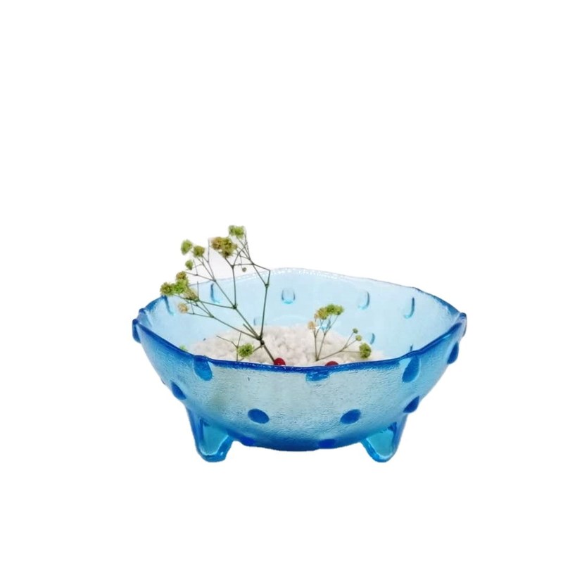 Kalite Unique 3 Feet Glass Charger Plates For Fruit And Dessert Fabrika