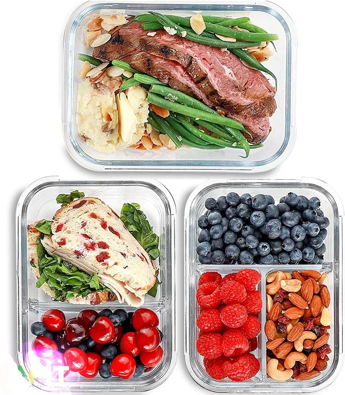 Kalite Borosilicate Pressed Glass Lunch Boxes With Locking Lids Fabrika