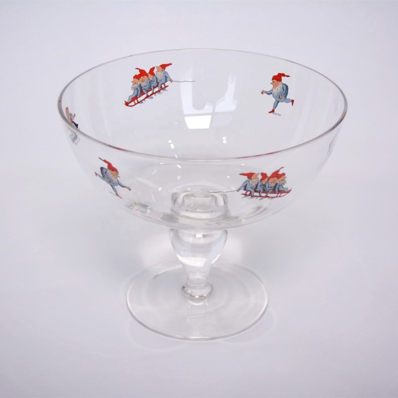 Kalite Large Diameter Crystal Glass Fruit Bowl , Crystal Salad Serving Bowl With Stand Fabrika