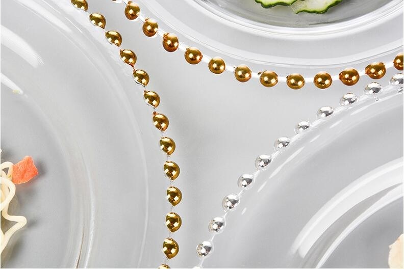 Kalite Gold Decorated Glass Charger Plates Fabrika