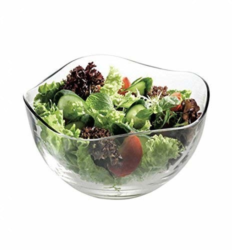 Kalite Transparent Durable Wave Rim Glass Charger Plates , Fruit Salad Glass Bowl Fabrika
