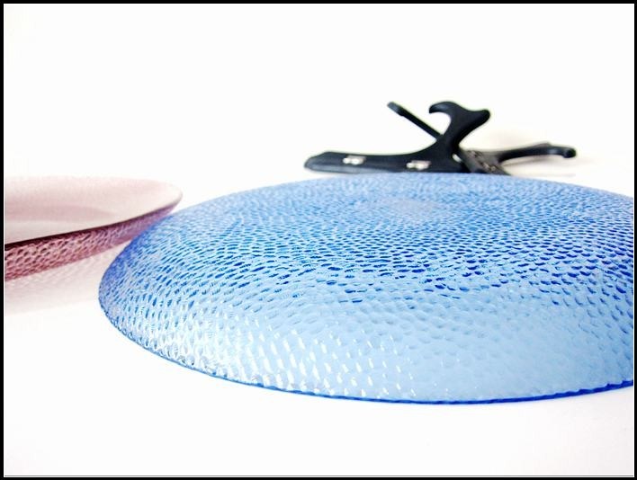 Kalite 10 Inch Transparent Edge Tinting Color Glass Charger Plates Fabrika