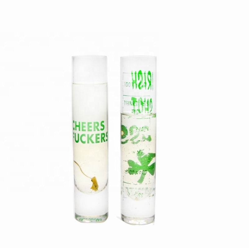 Kalite Long Sparkling Crystal Cocktail Glasses With Color Decal Fabrika