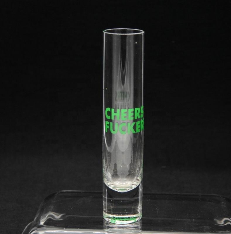 Kalite Long Sparkling Crystal Cocktail Glasses With Color Decal Fabrika