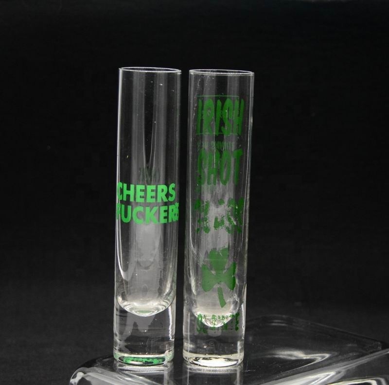 Kalite Long Sparkling Crystal Cocktail Glasses With Color Decal Fabrika