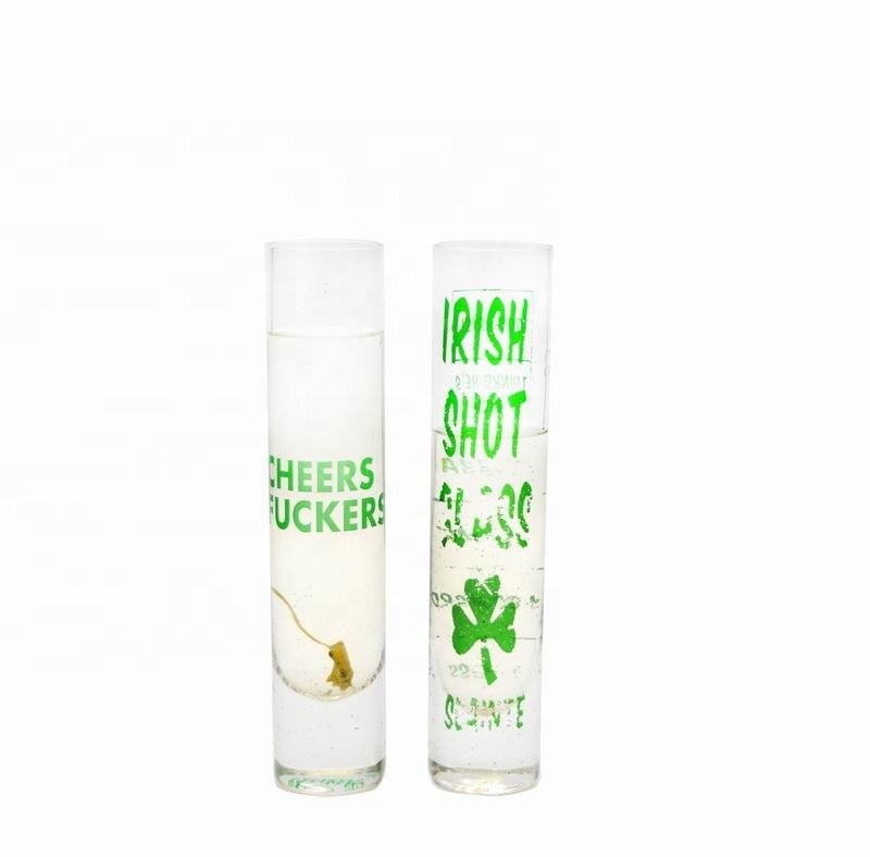 Kalite Long Sparkling Crystal Cocktail Glasses With Color Decal Fabrika