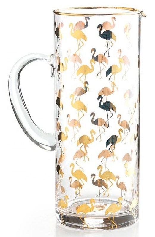 Kalite Golden Flamingo Printed Crystal Highball Glasses For Restaurant Fabrika