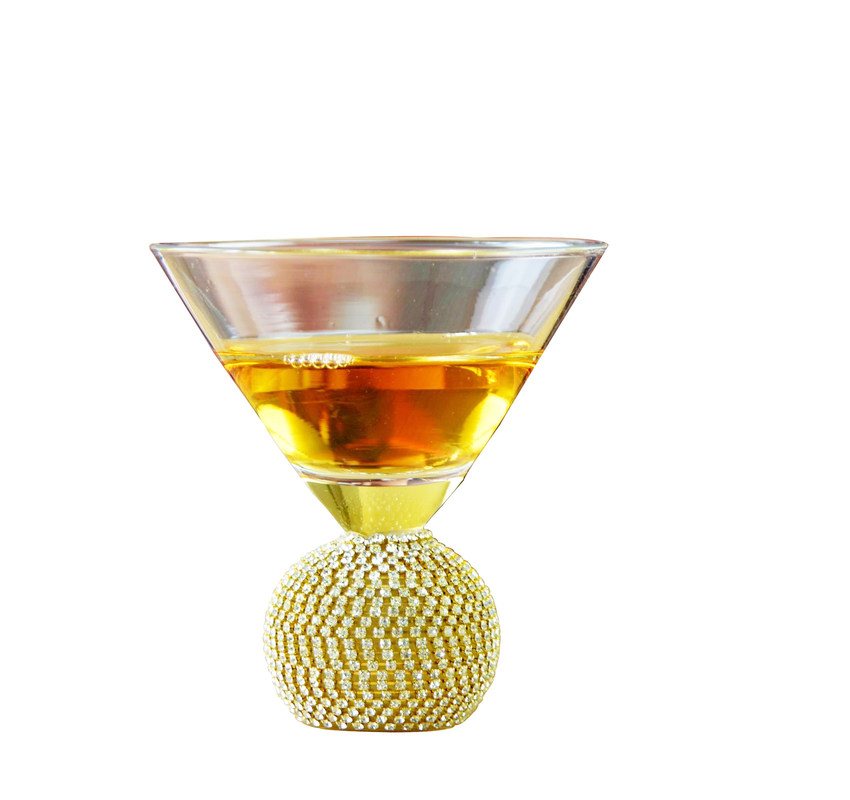 Kalite Golden Bottom Crystal Cocktail Glasses Fabrika