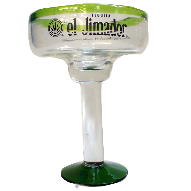 Kalite Mexican Style Green Color Rim Unique Crystal Cocktail Glasses Fabrika