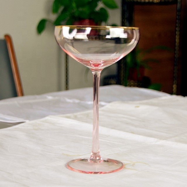Kalite Pink Crystal Cocktail Glasses Fabrika
