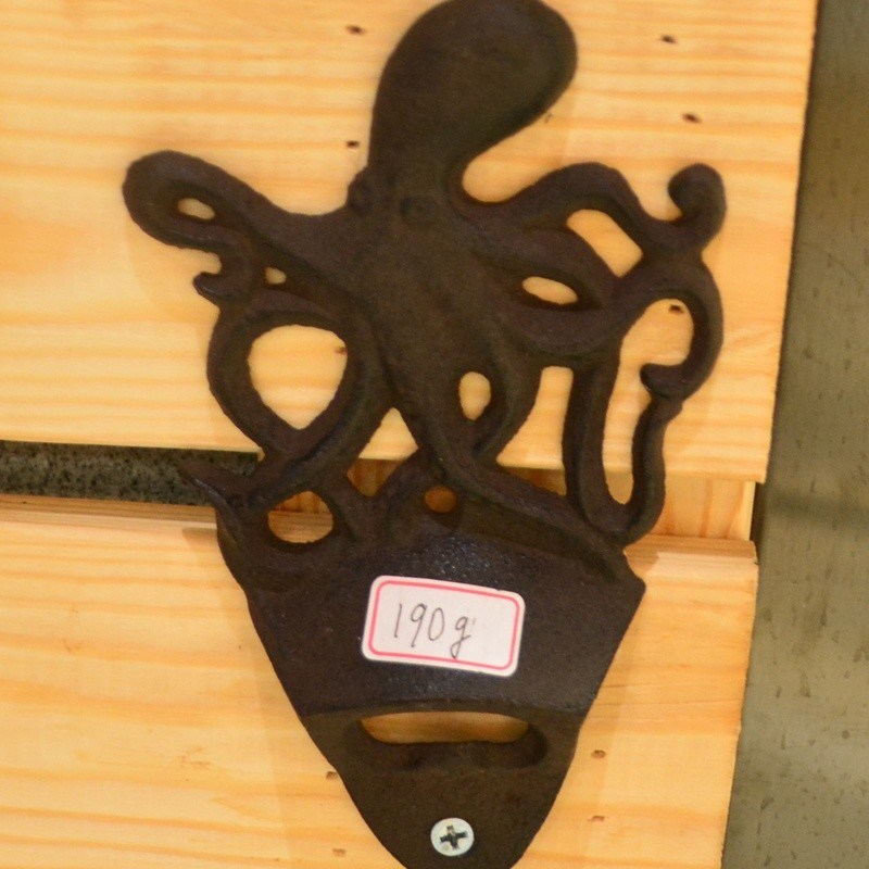 Kalite Rustic Wall Mounted Octopus Antique Cast Iron Bottle Opener Fabrika