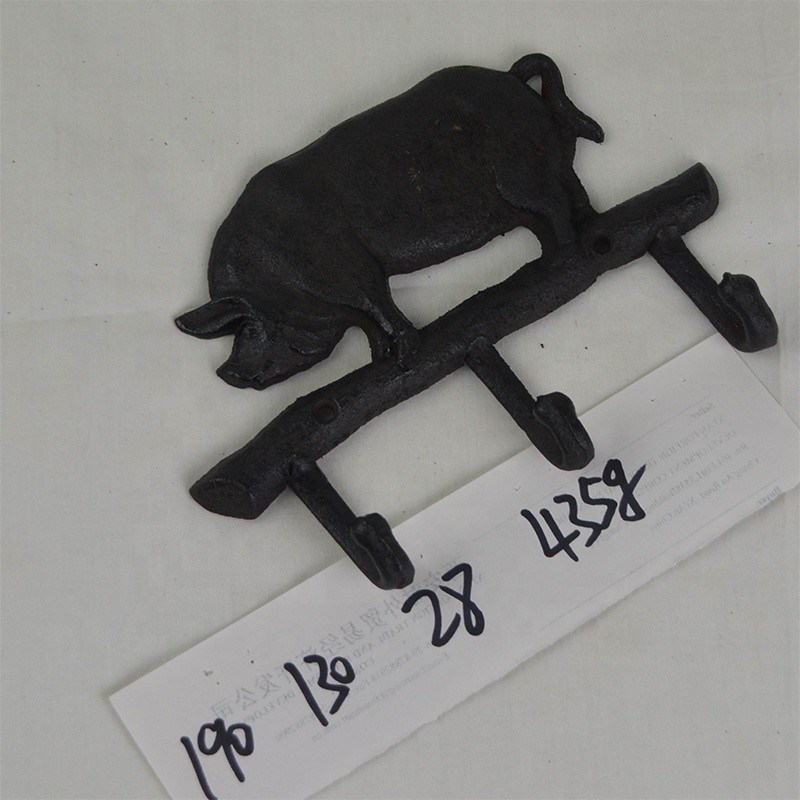 Kalite Pig Shape Vintage Decorative Iron Wall Hooks For Home Fabrika