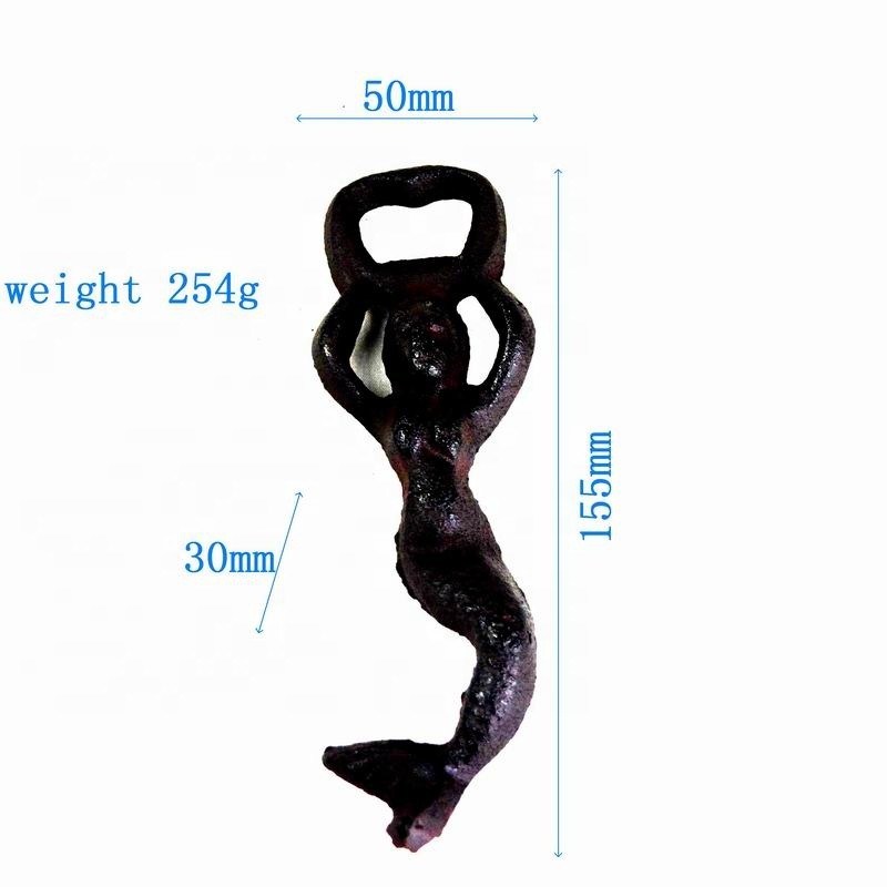 Kalite Customized Mermaid Cast Iron Wine Bottle Opener For Bar Fabrika