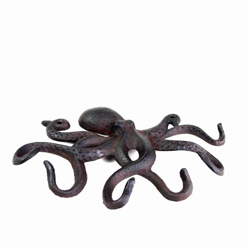 Kalite Wall Mounted Creative Octopus Cast Iron Hat Hooks Fabrika