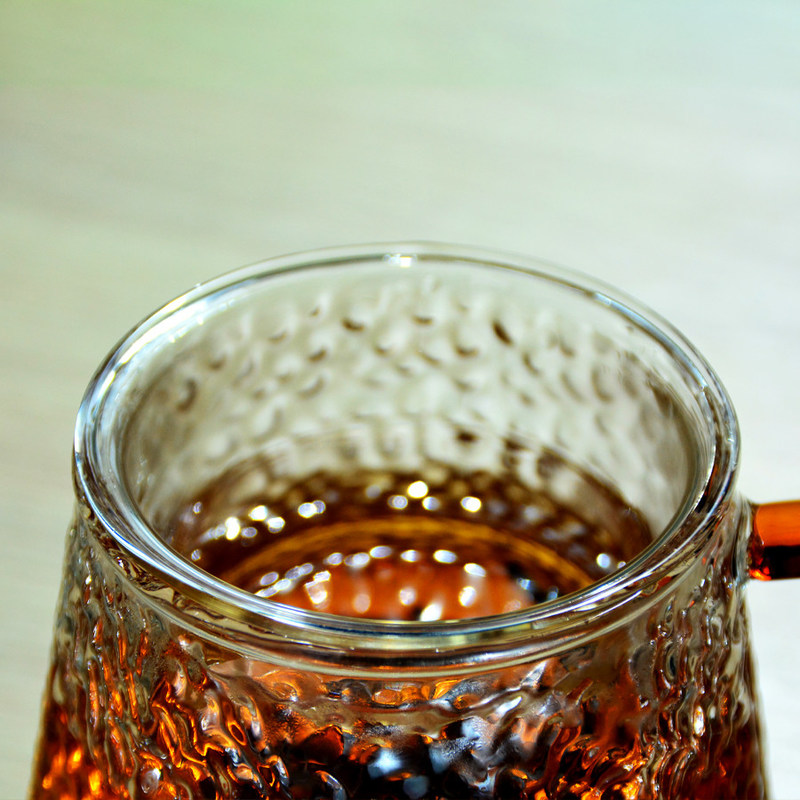 Kalite Handmade Glass Tea Mug With Embossed pattern High Borosilicate GlassTea Cup Tumbler Drinking Glasses Fabrika